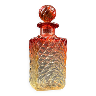 Square section bottle in Baccarat crystal bamboo model