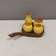 Small Swedish table set in ceramics and wood 1980s
