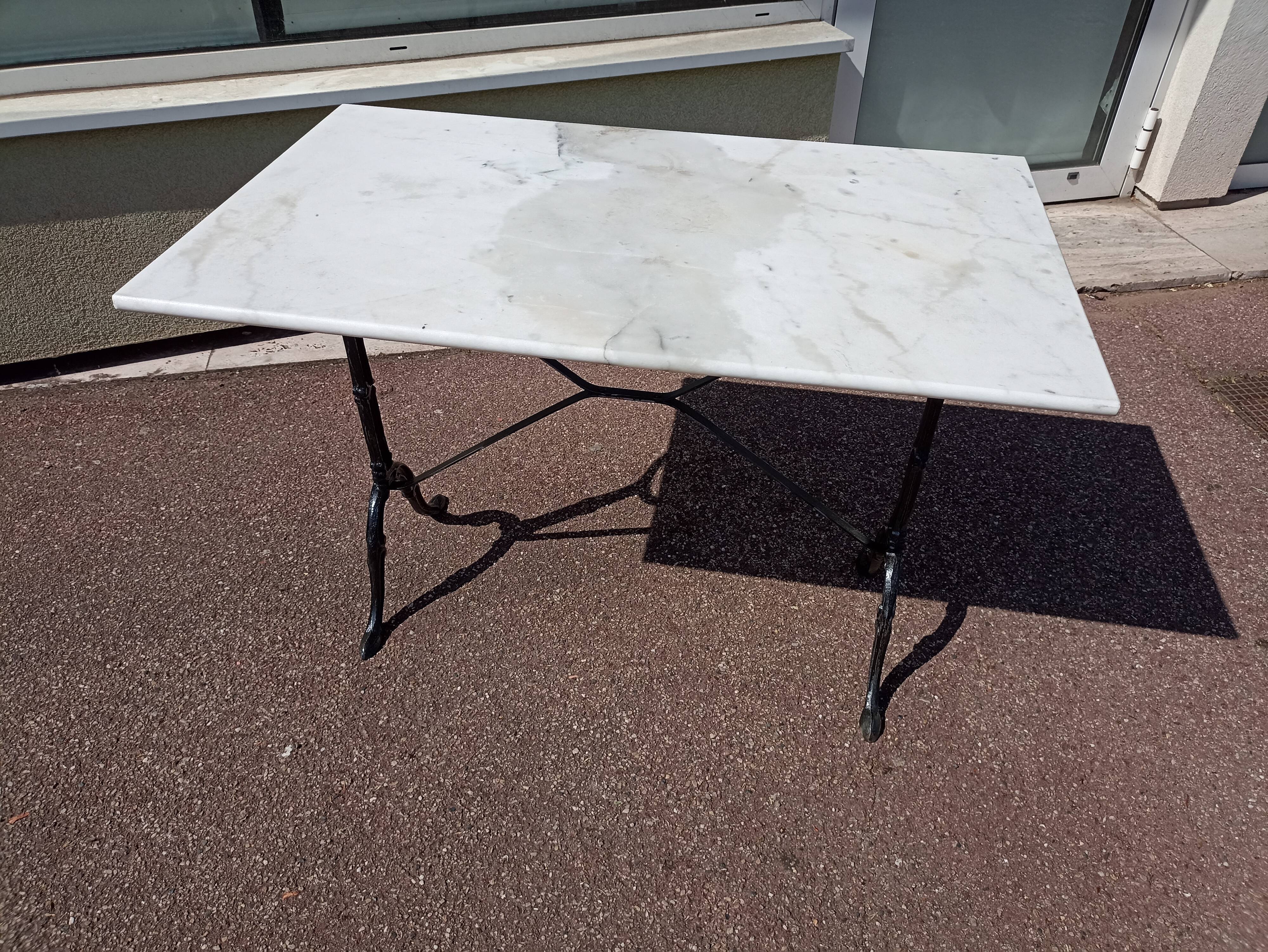 Marble bistro table iron foot
