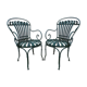 Pair of wrought iron garden chairs by François Carre