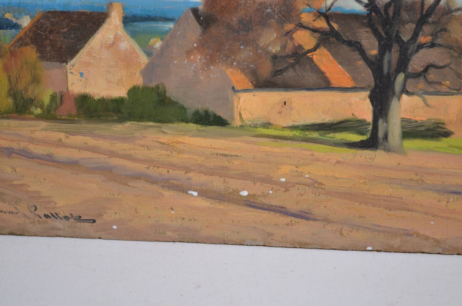 Claude PALLOT (1901-1987) "The hamlet" oil on panel signed