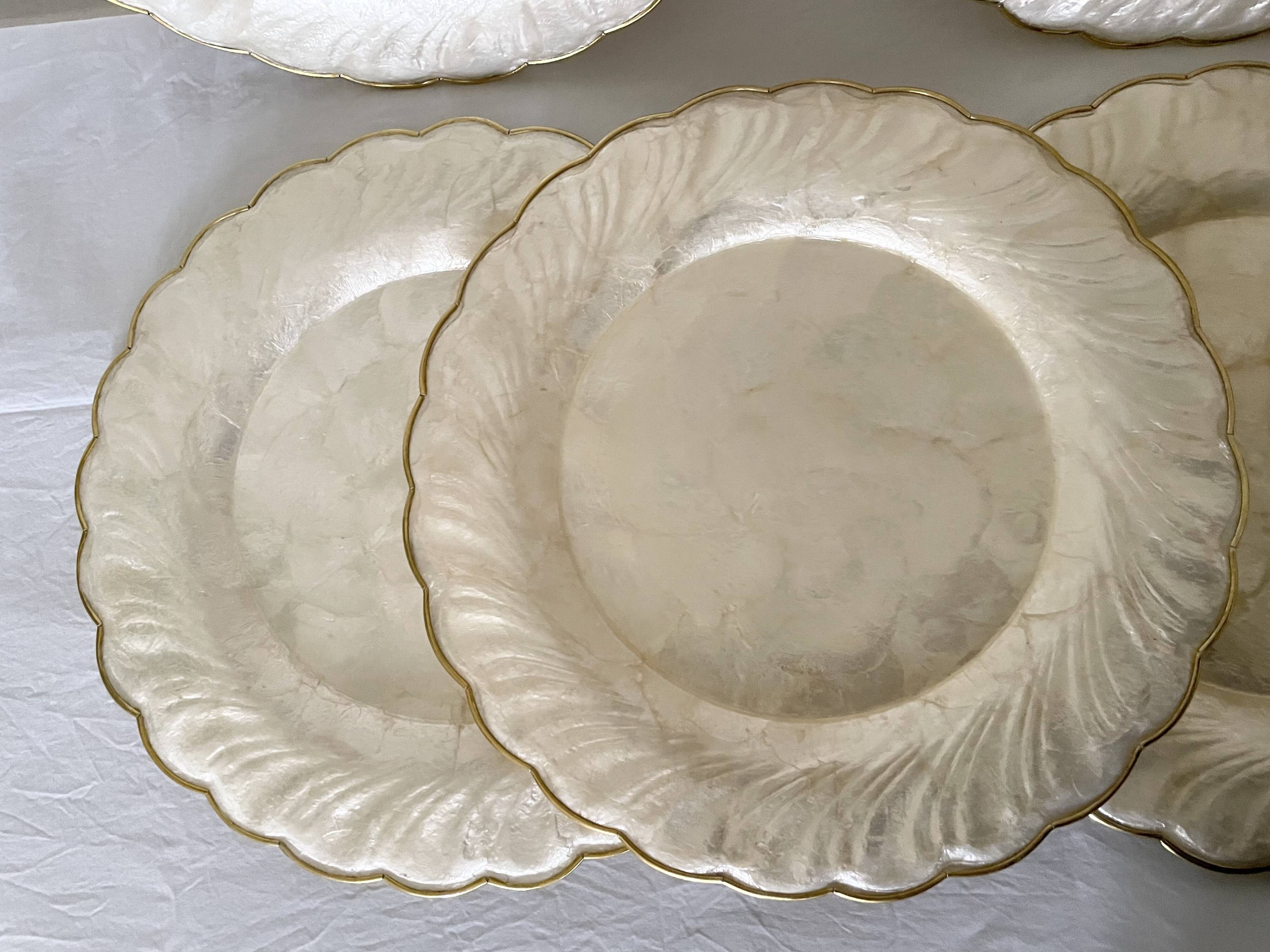 Mother-of-pearl and brass plates