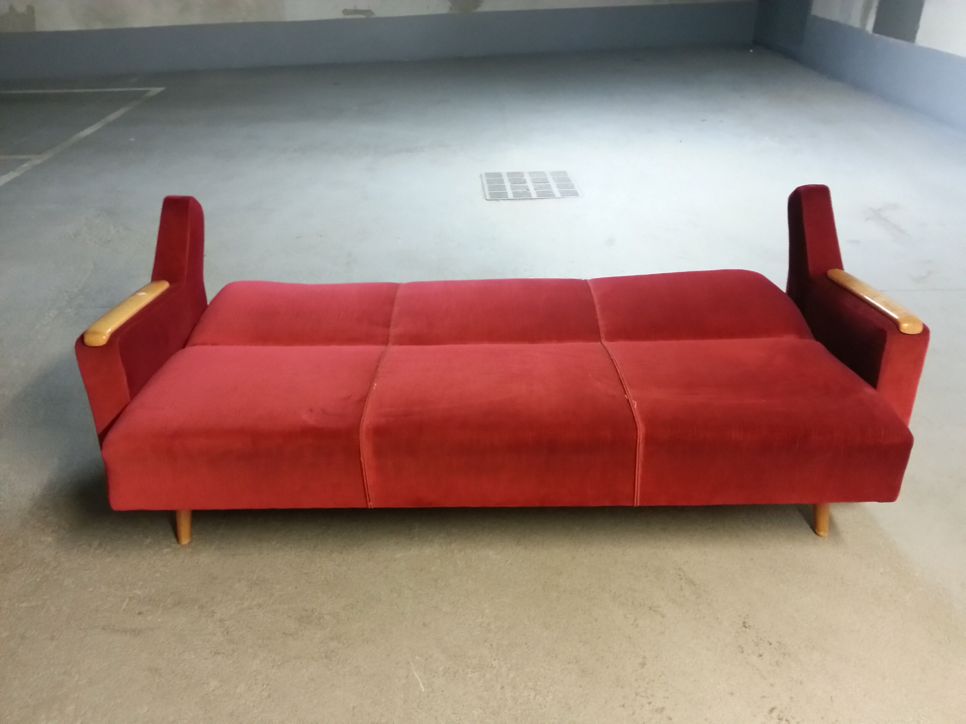Sofa Daybed sofa years 50/60 cliclac Red