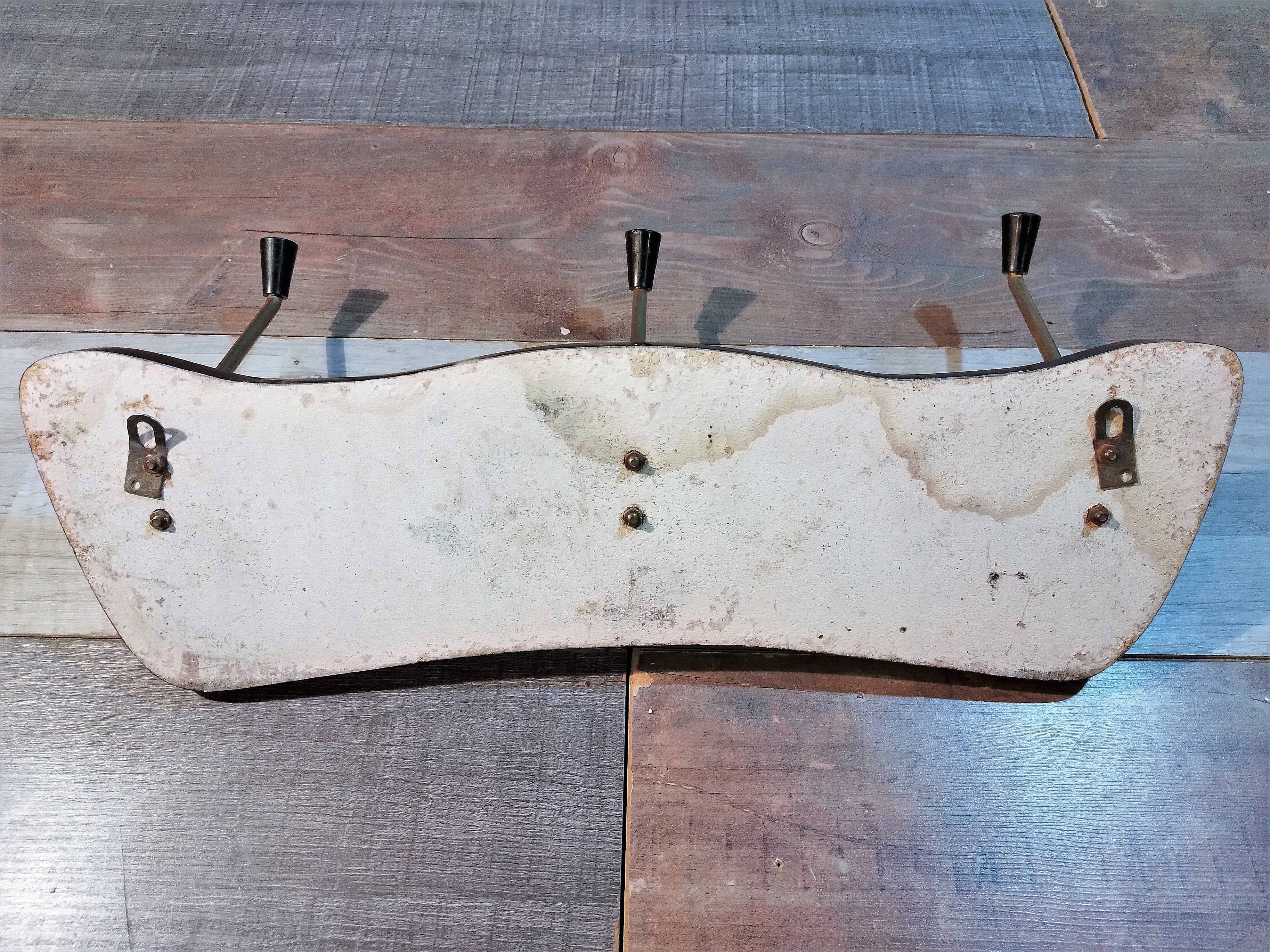 Wall coat rack "Marble" 1950s