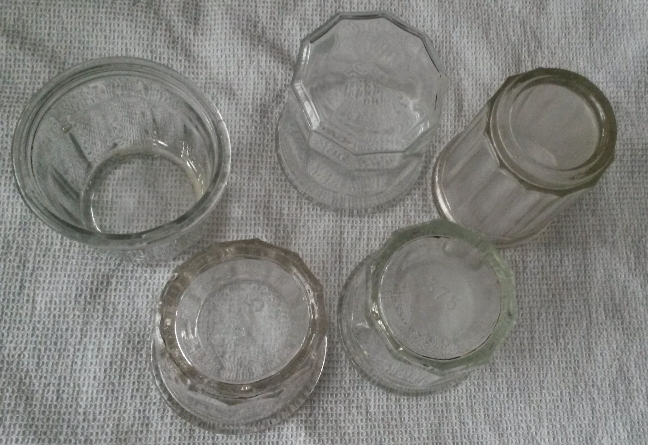 5 old canning jars