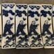 Set of 6 knife holders in asian porcelain