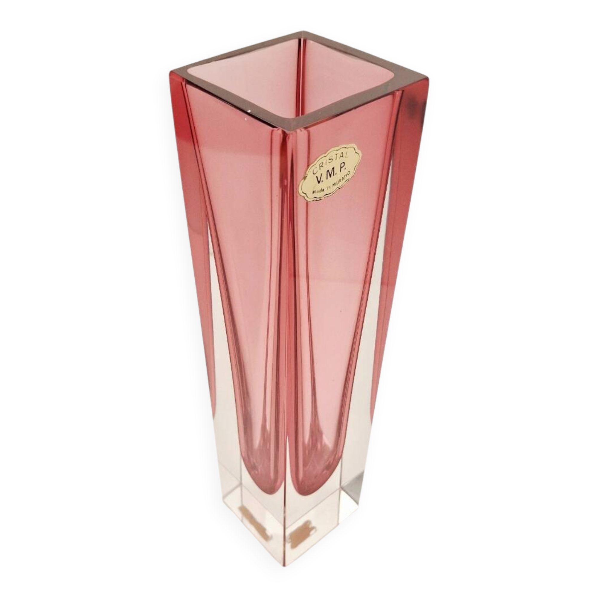 70s cubic sommerso vase