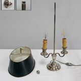 Bouillotte lamp in silver metal, empire style - early twentieth century