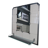 Ceramic bathroom mirror, France, 1940s-50s