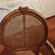 Caned armchairs