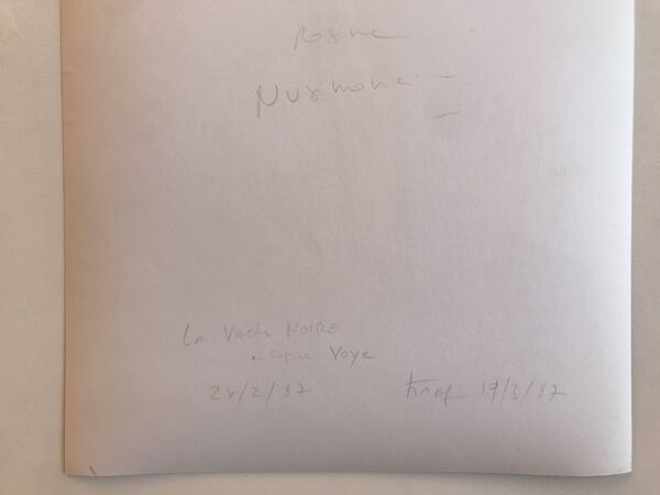 Rosine nusimovici, sans titre (la vache noire), 1987. tirage argentique nb