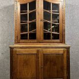 Buffet, bibliothèque Liégeoise en chêne dans le style du 18eme siècle