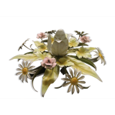 Vintage metal ceiling light painted with floral decoration