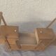 Sewing box in old varnished wood