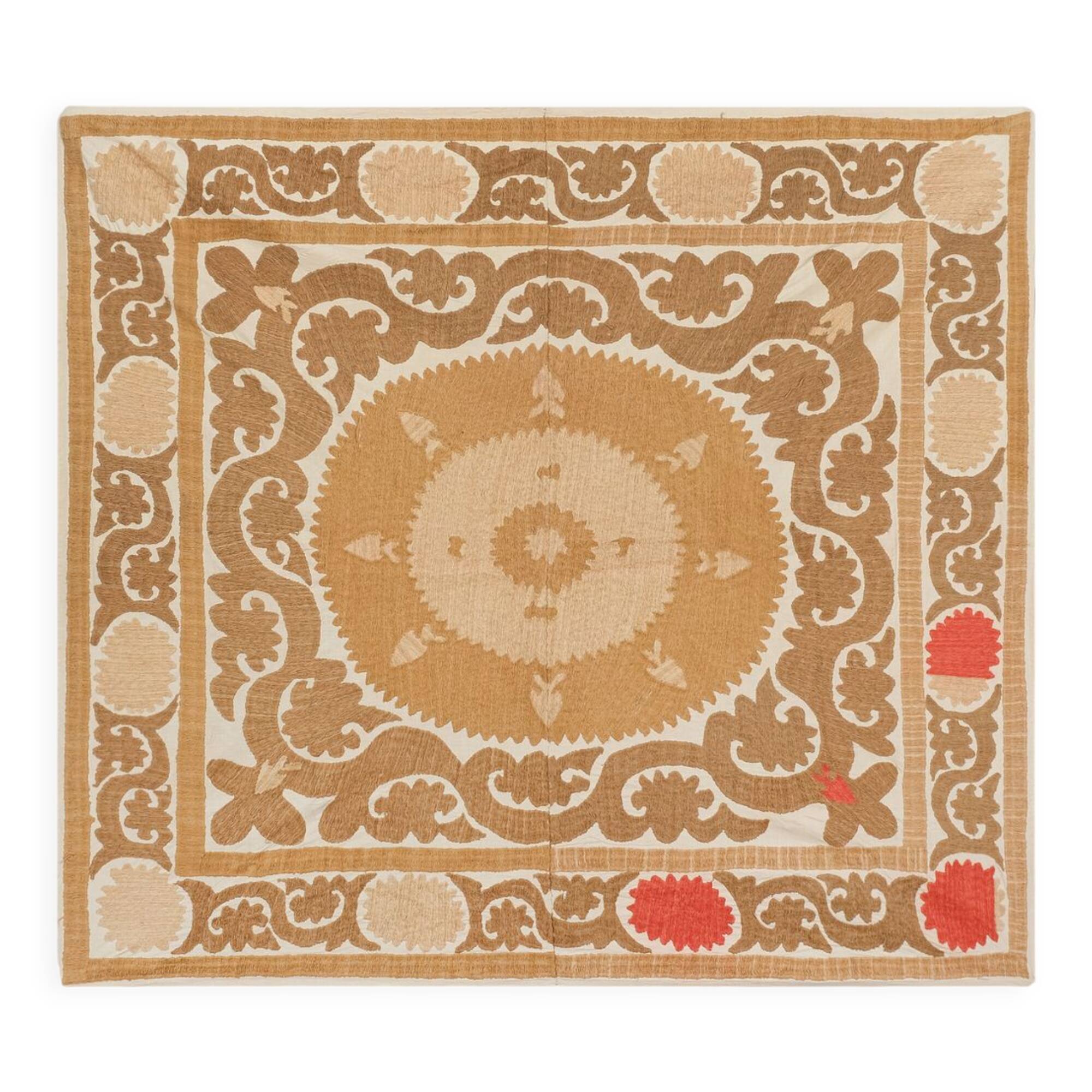 Hand-knotted rug Turkish vintage 127x136 cm