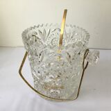 Chiseled glass ice bucket