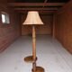 Dudouyt oak floor lamp with swivel shelves, 1940-1950 design