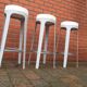 Leonardo Rossano metal and leather stool for Lapalma, Italy