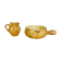 Pitcher and pan Grandjean Jourdan Vallauris, ceramic wood effect
