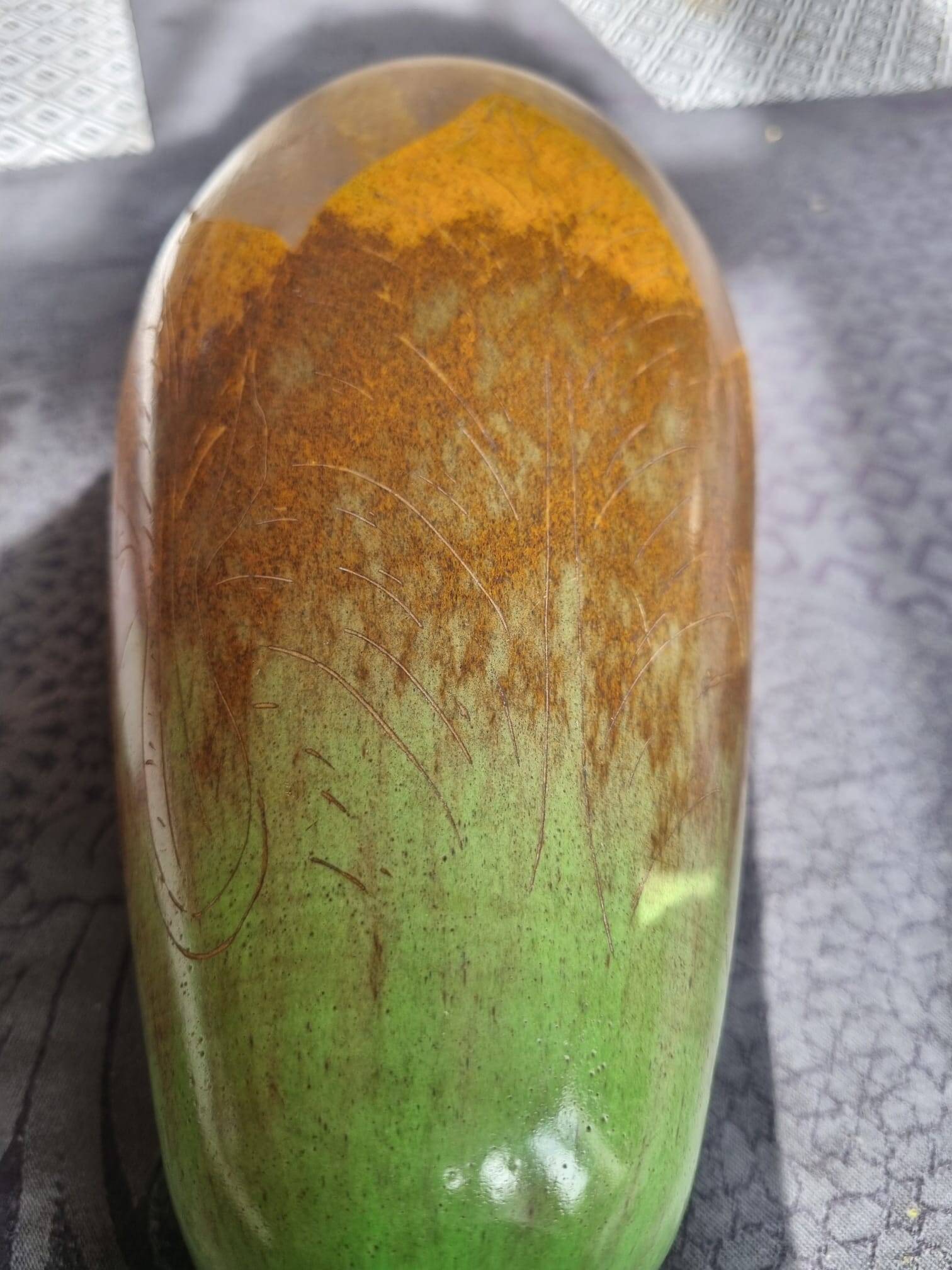 Charles Schneider - Vase "Sorrel Leaves" - signed with berlingot - 1920