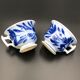 2 tasses à café sarreguemines et digoin décor fleuri bleu