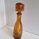 Vintage Amber Glass Dachshund Dog Shaped Bottle