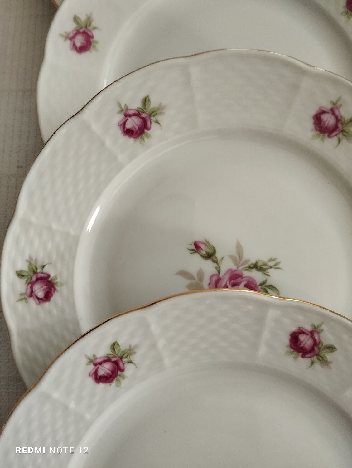Porcelain dessert set 13 pieces vintage 1930 Thun TK Czechoslovakia