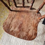 Set of 4 Western Bistro Chairs in Solid Wood – Vintage Pub Style