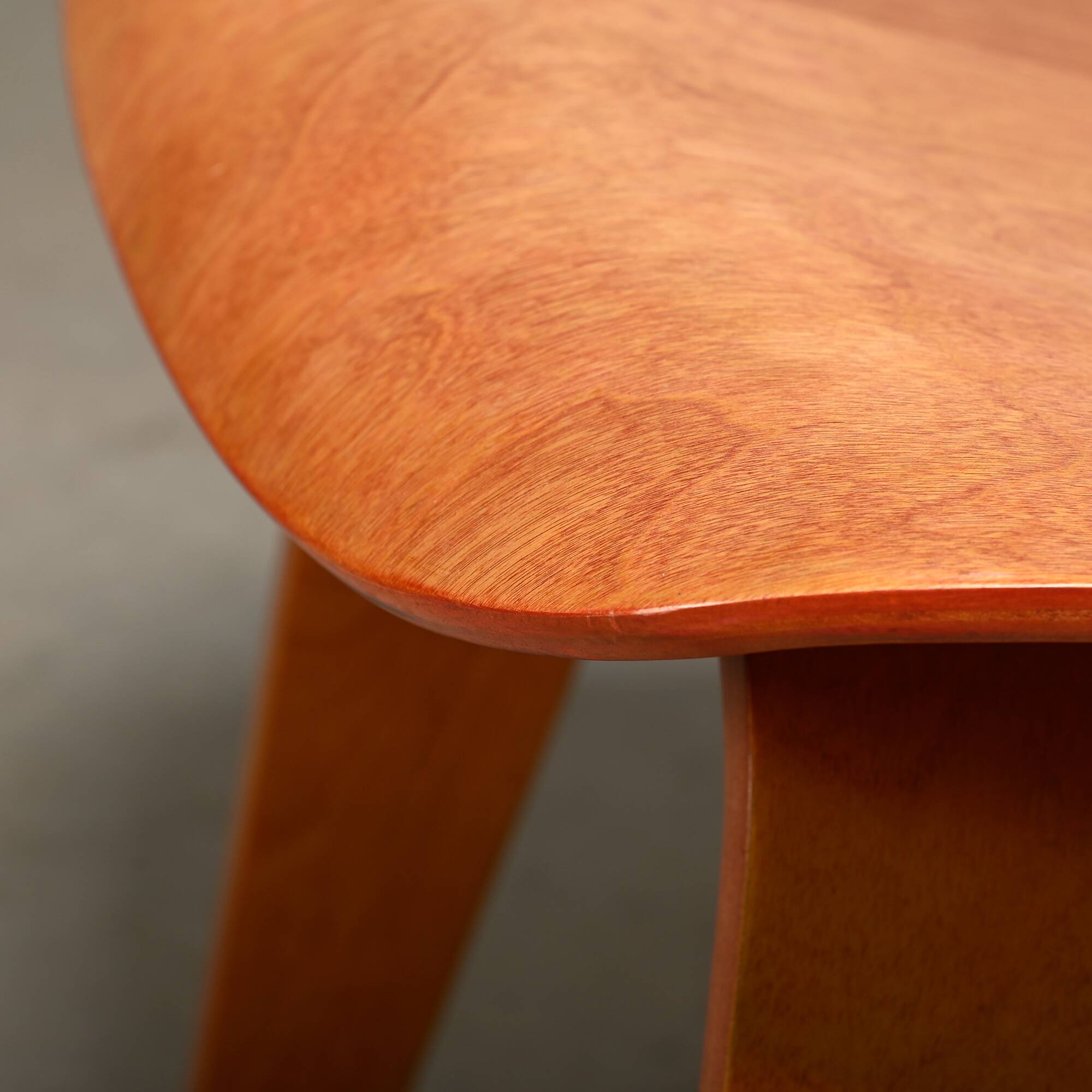 Charles & Ray Eames Early LCW Lounge Chair Red Aniline for Herman Miller