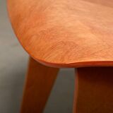 Charles & Ray Eames Early LCW Lounge Chair Red Aniline for Herman Miller