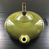 Large olive green Provençal teapot