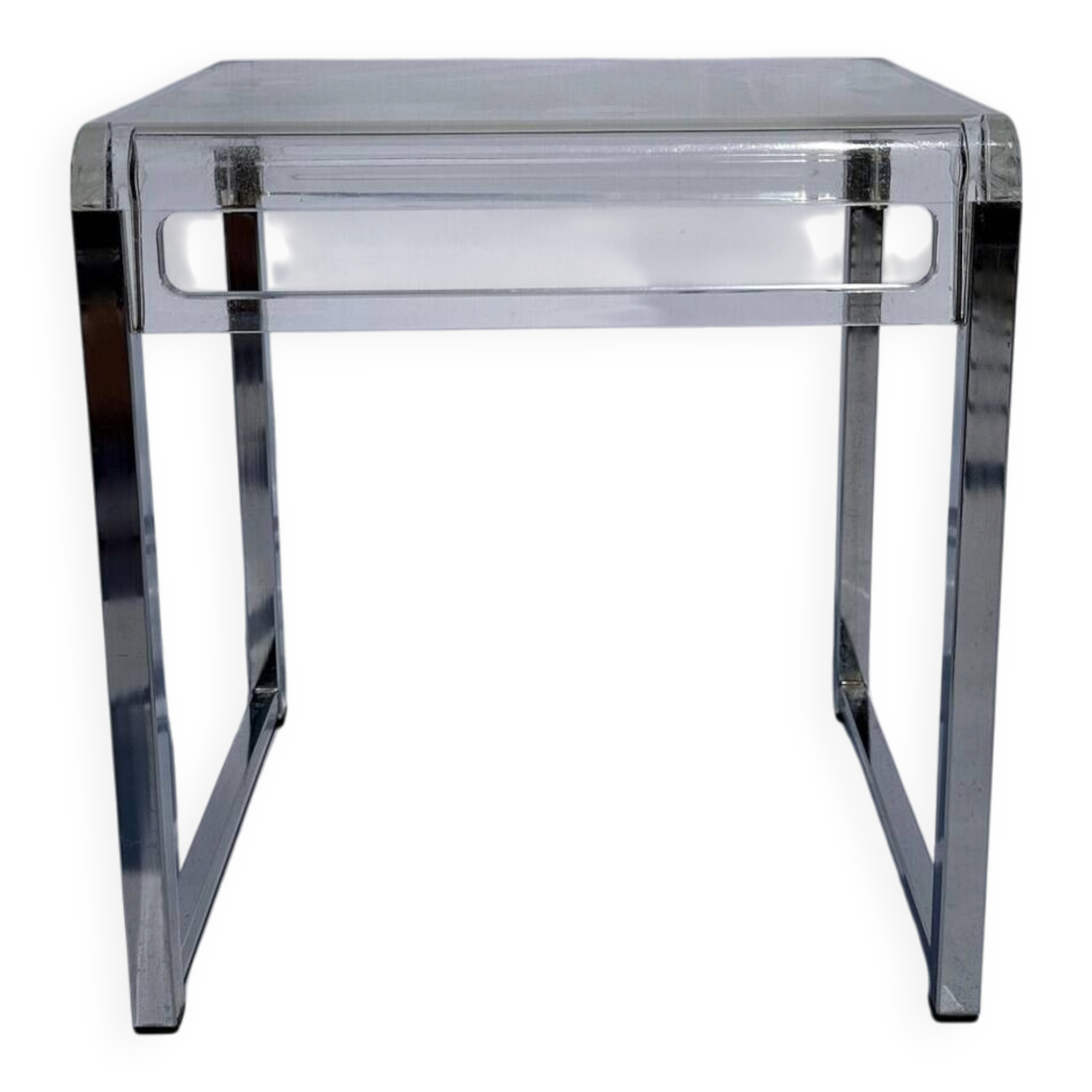 Marc Berthier Lucite Vintage Retro Side Table France 1970s