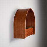 Domus wall console with lighting and glass