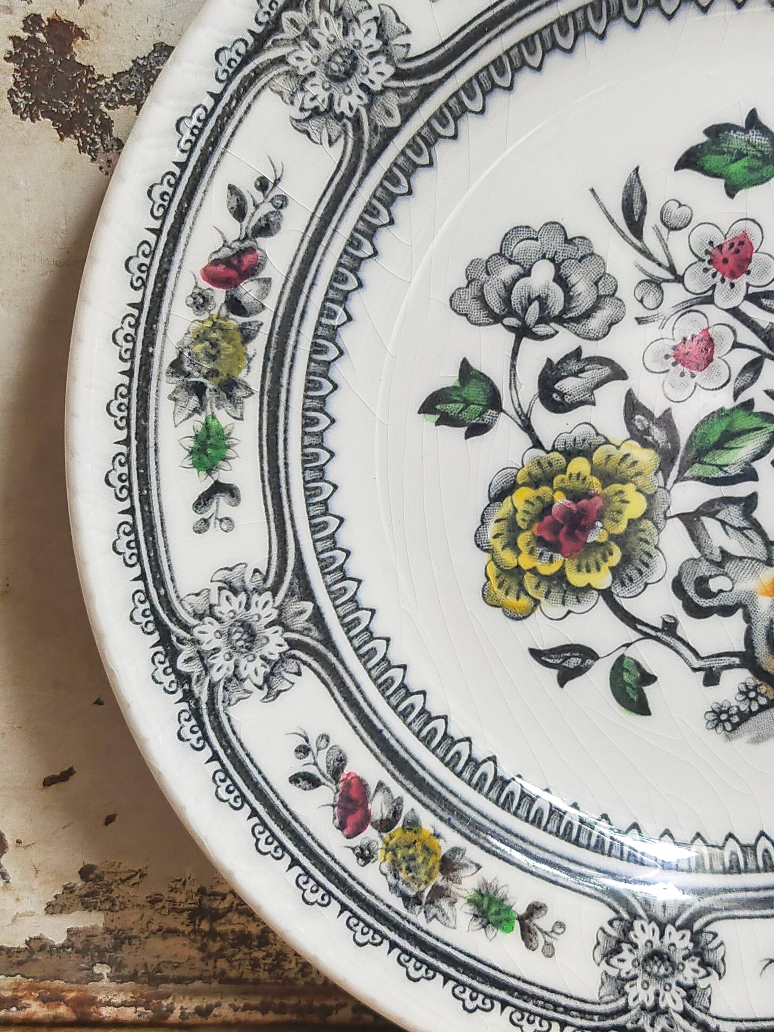 Six English porcelain dessert plates WOOD & SONS Dorset service