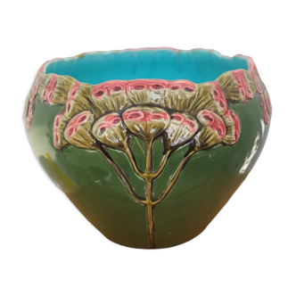 Cache pot slip floral pattern art nouveau