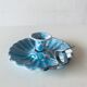 Old blue enameled metal candle holder