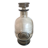 Vintage 60s/70s liqueur set in smoked glass with rim