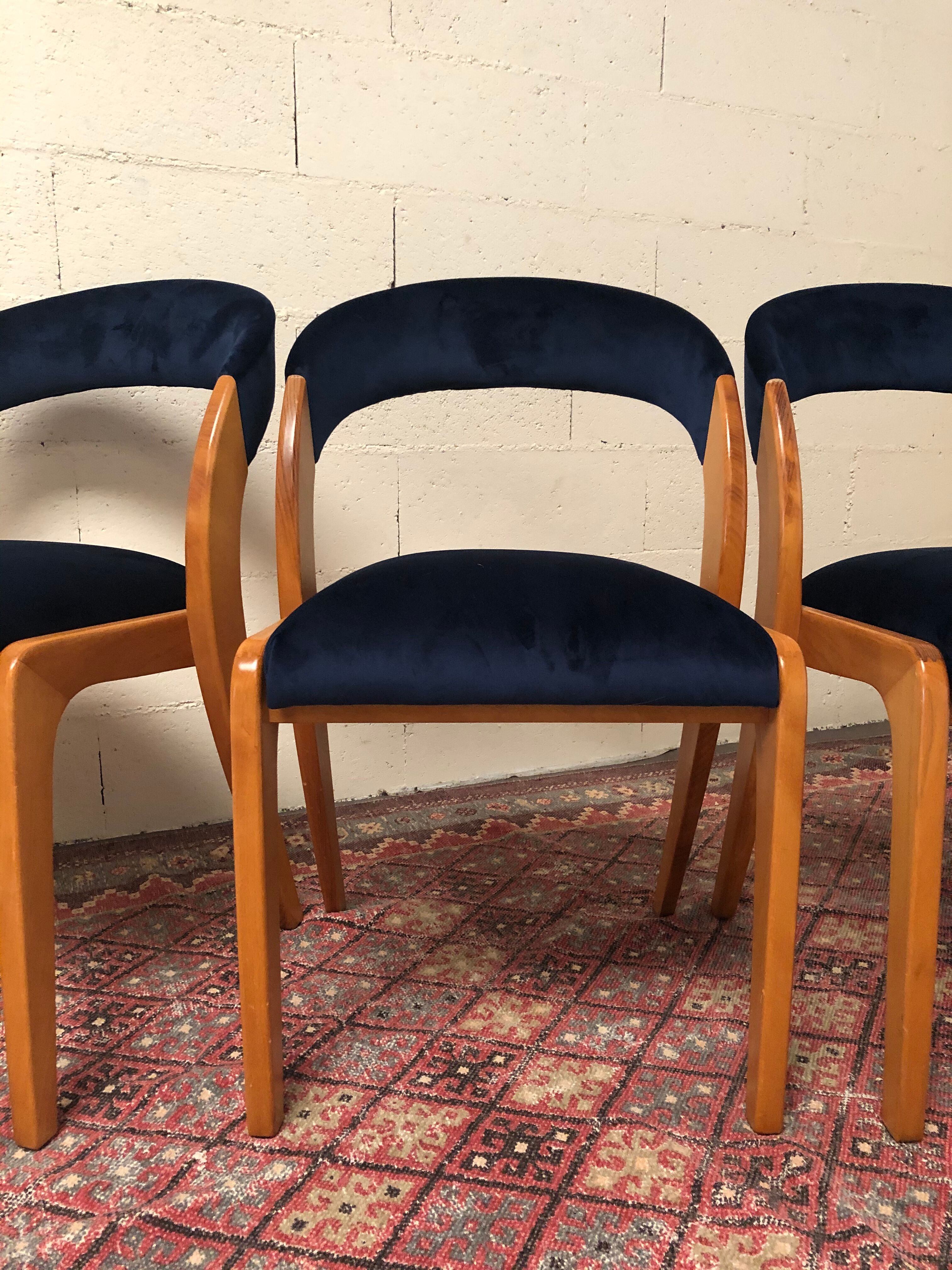 Set of 4 chairs Baumann model "gondola"