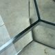 Large round table slab of stainless glass base