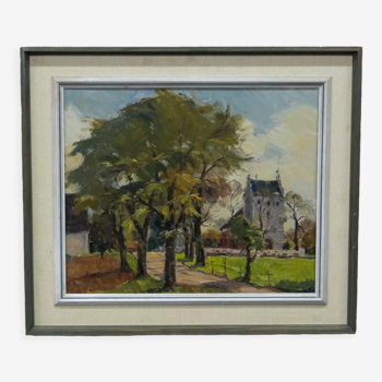 Gustav berlin (1905-1988), Swedish modern painting, oil on panel, 1964, framed