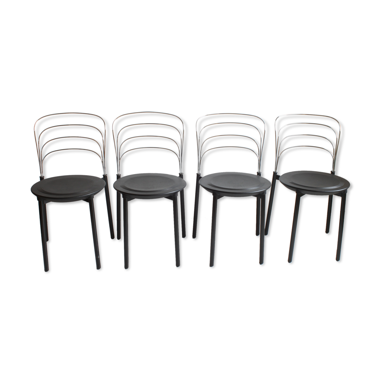 Steel wire and foam "Delfina" dining chairs by Giuseppe Raimondi for Tetide Italy, 1987.