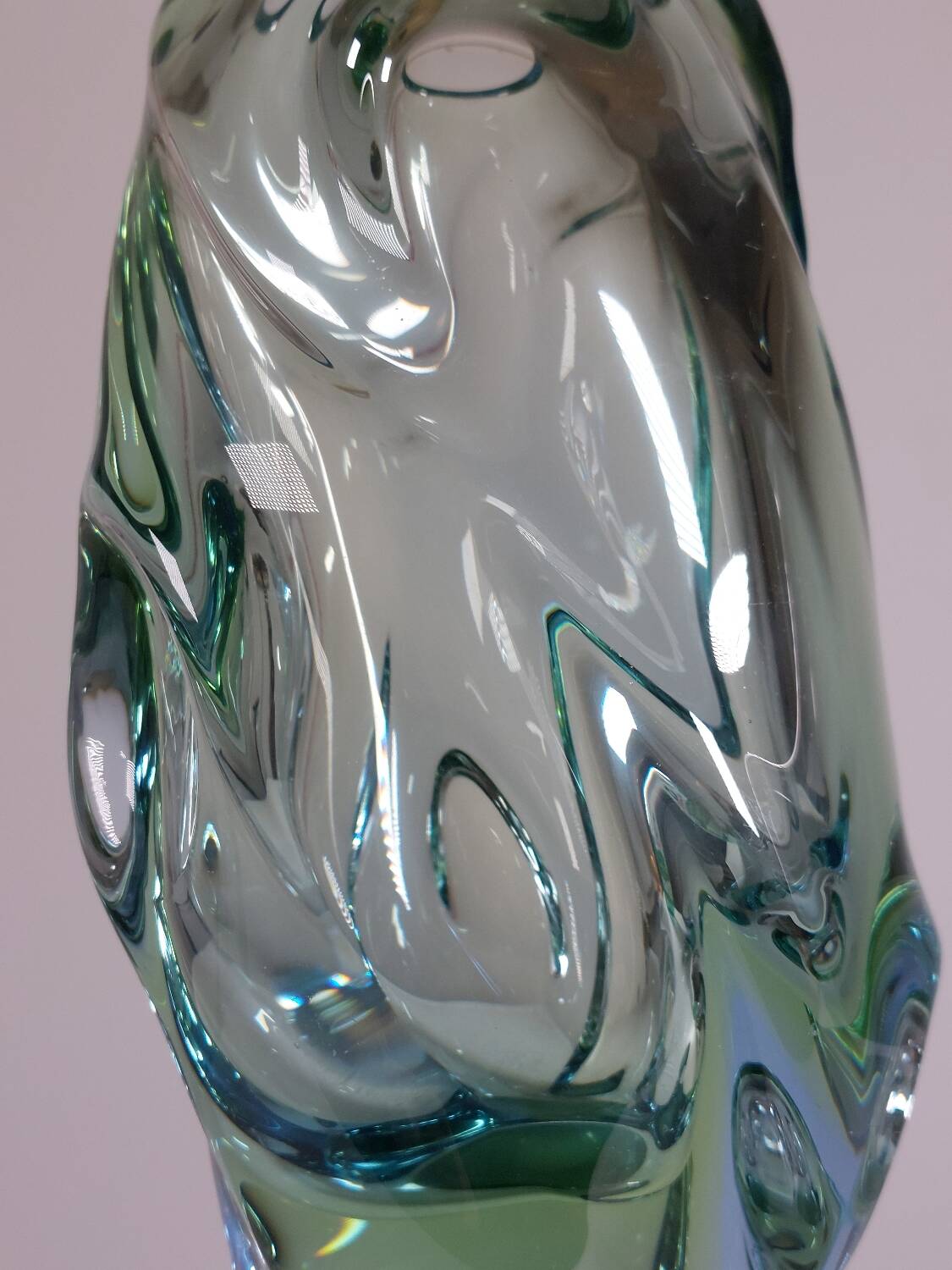 Organic glass vase by Jan Beránek Skrdlovice, mid-20th century.