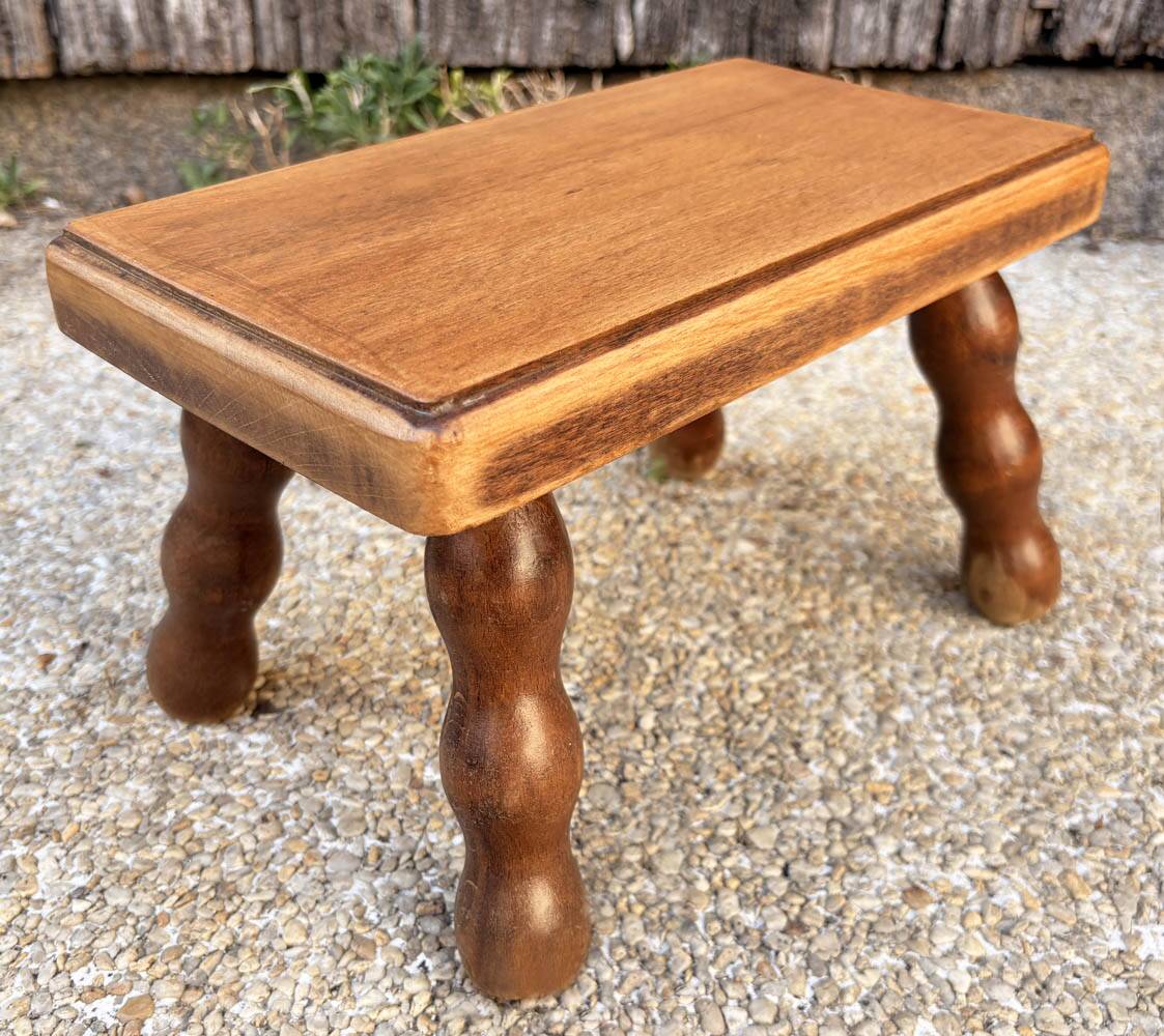 Tabouret, porte pot en chêne massif, années 50