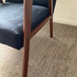 Scandinavian armchair in teak and velvet from the 60s