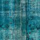 Distressed Turkish Runner 272x78 cm wool Vintage rug, Overdyed Blue