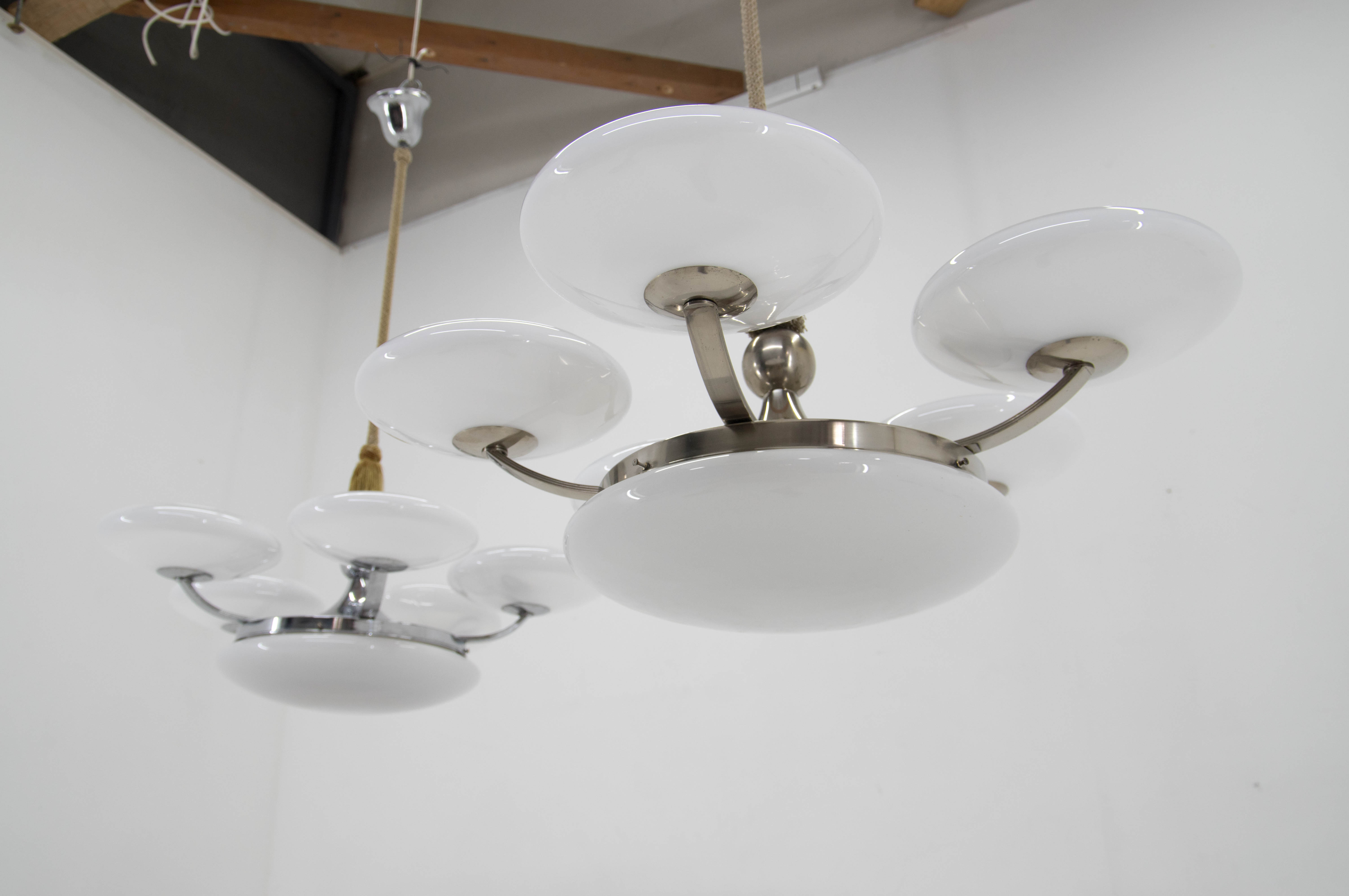 Set of Two Art Nouveau / Art Deco Chandeliers, 1920s