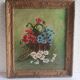 Old vintage flower bouquet painting frame