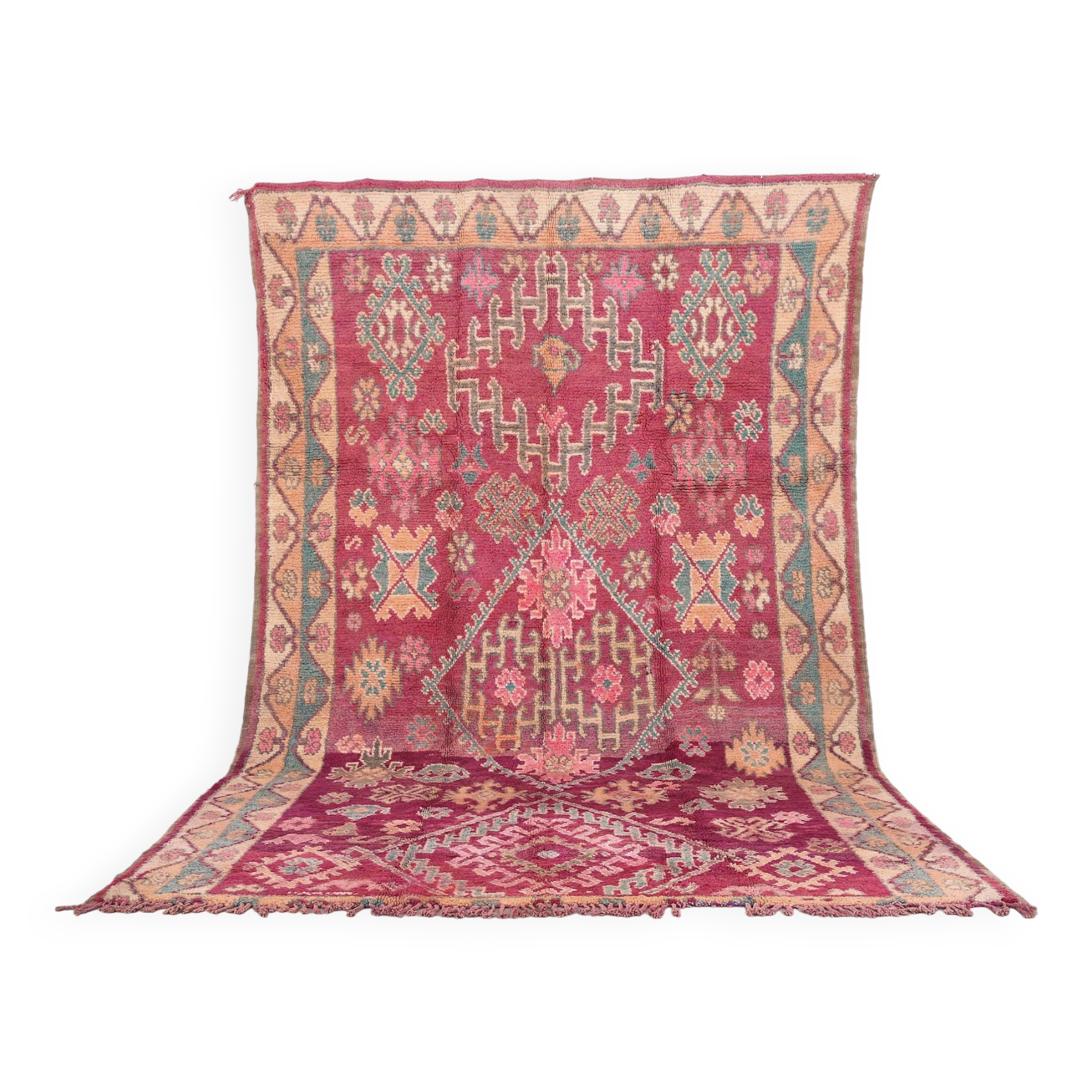 Purple vintage moroccan rug 212 CM X 343 CM