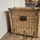 Former sncf travel trunk in rattan early XXeme