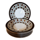 6 soup plates walnut model by Boch